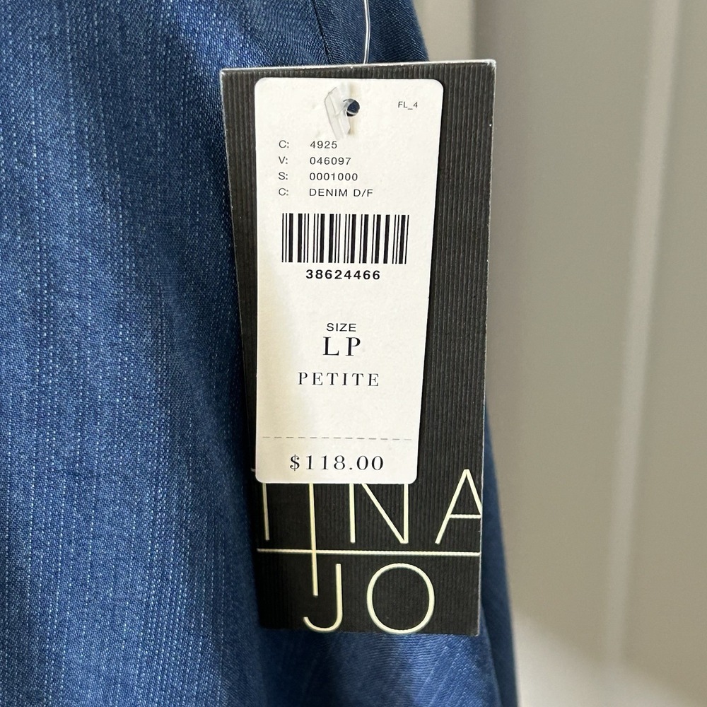 ANTHROPOLOGIE Tina Jo Tencel/Denim A-Line Swing Skirt Large Petite LP - Picture 3 of 10